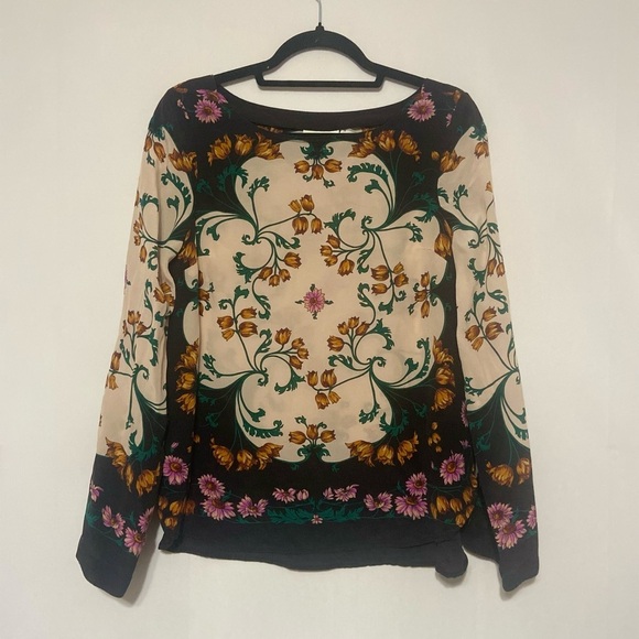 Anthropologie Maeve Florence 100% silk floral blouse size 8 LIKE NEW - Picture 4 of 9